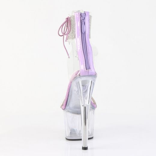 Product image of Pleaser ADORE-727RS Clr-Lavender/Clr 7 Inch Heel 2 3/4 Inch PF Ankle Cuff Sandal w/RS Back Zip
