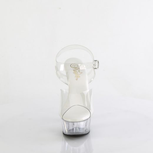 Product image of Pleaser DELIGHT-608VL Clr/Clr 6 Inch Heel 1 3/4 Inch PF Smooth Insole Ankle Strap Sandal