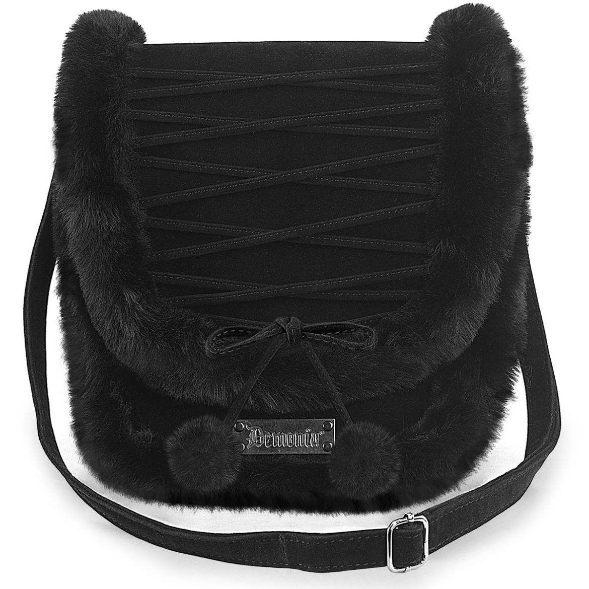 Product image of Demoniacult HB-663 BLK FAUX SUEDE-FAUX FUR Faux Suede & Fur Crossbody 20x24x8 cm Bag