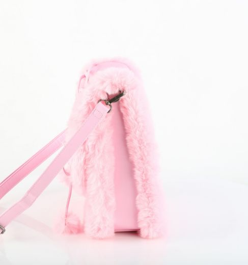Product image of Demoniacult HB-663 B. PINK VEGAN LEATHER-FAUX FUR *Faux Leather & Fur Crossbody 20x24x8 cm Bag