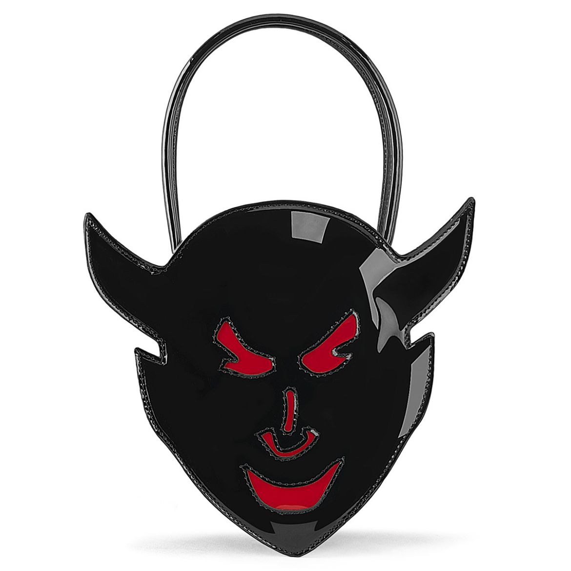 Product image of Demoniacult HB-112 Blk-Red Patent Patent Devil Head Handbag 23x25x13 cm
