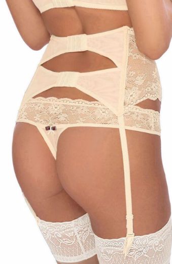 Product image of Pleaser SKY-308PREM-RSNT Clr TPU-Slv RS/Slv SRS 7 Inch Heel 2 3/4 Inch PF Rhinestone Net Ankle Strap Sandal